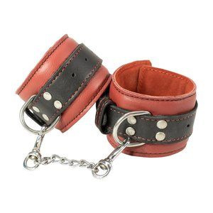 Genuine Leather Handcuffs Adjustable Leather Wrist Cuffs BDSM Toys for Couple
